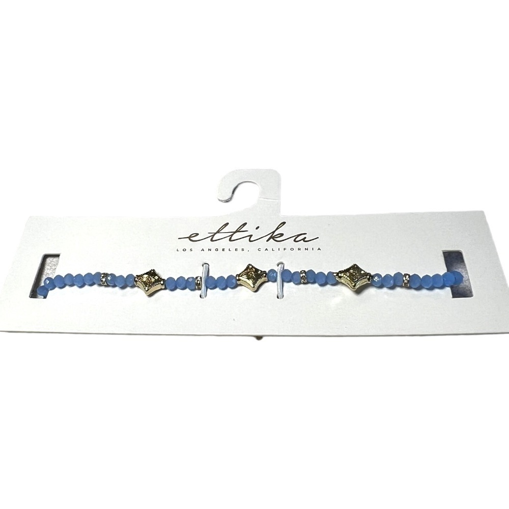 ettika Blue and Gold Ornate Accent Choker - NEW